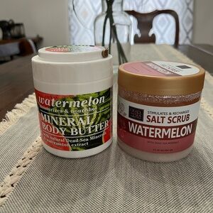 (2) Dead Sea Collection Watermelon Mineral Body Butter W/Salt Scrub New
